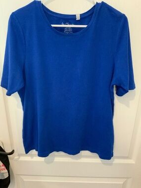 Royal Blue T shirt Chico’s Sz 3 Cotton